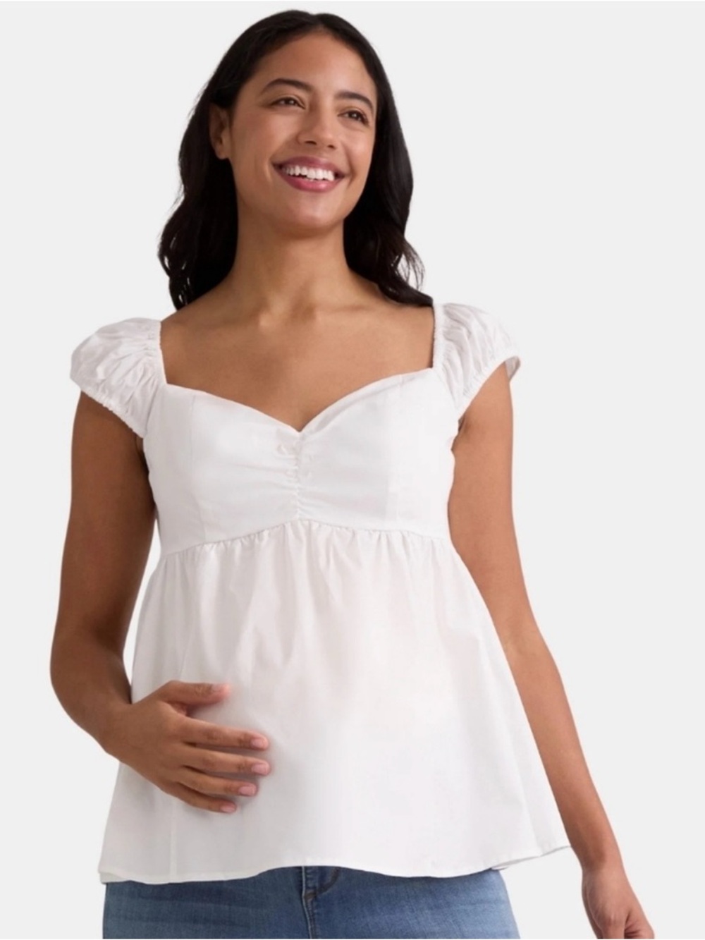 Time and Tru Women’s Cap Sleeve Maternity Babydoll Top